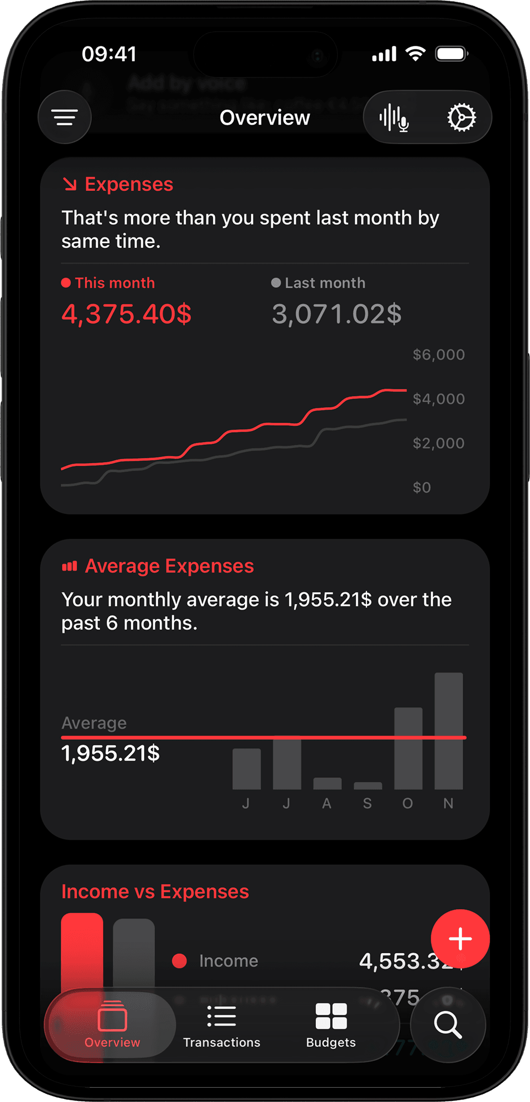 Fineyo budget screen