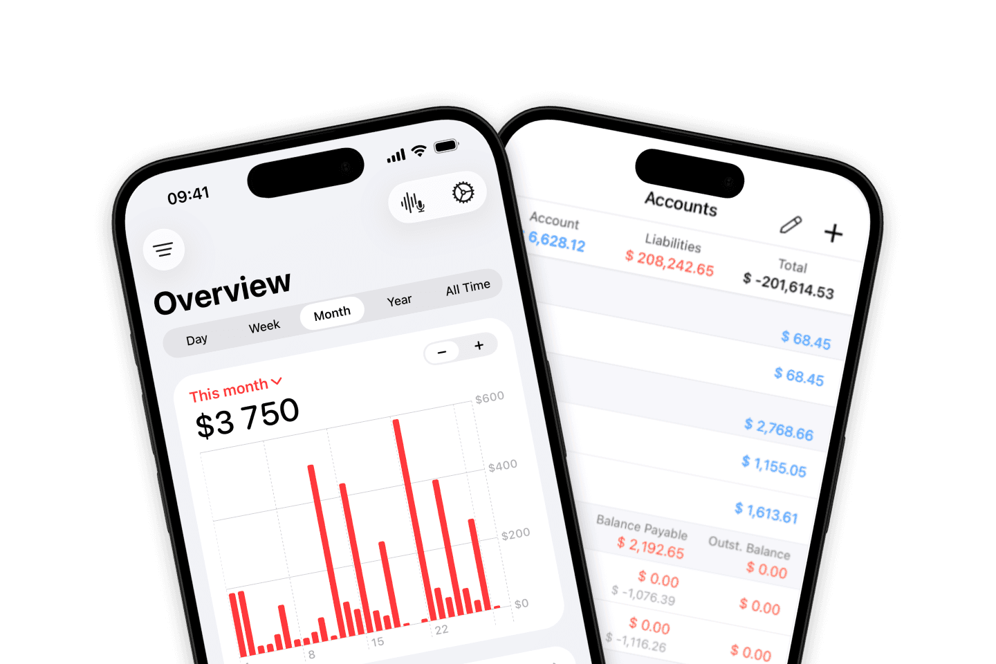 Fineyo and Money Manager side by side on iPhone