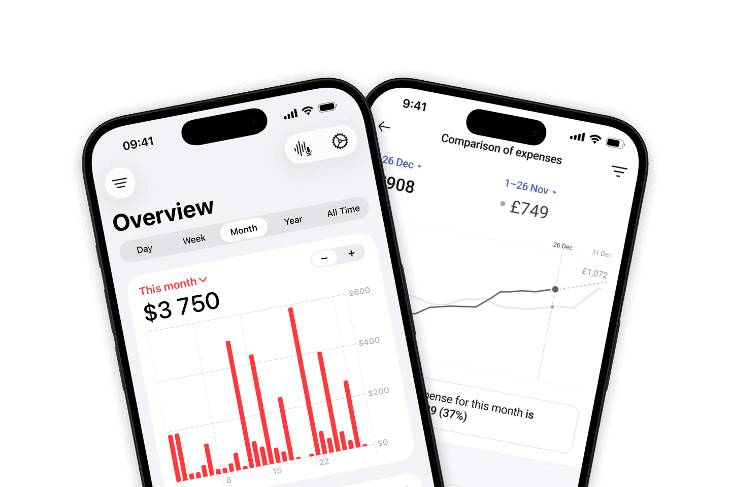 Fineyo and Zenmoney side by side on iPhone
